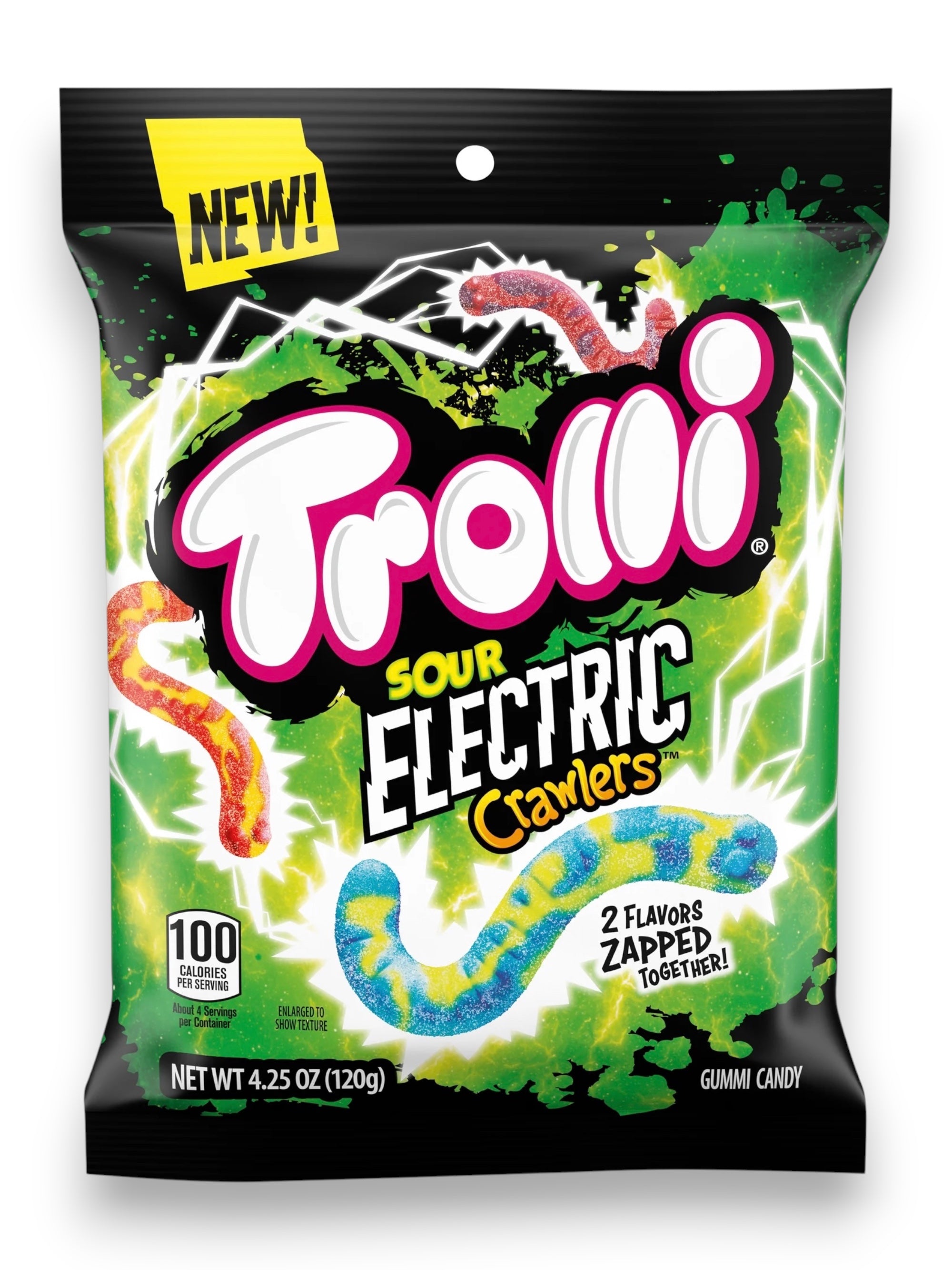 Trolli Electric Crawlers 120g – Imported Sour Gummy Worms