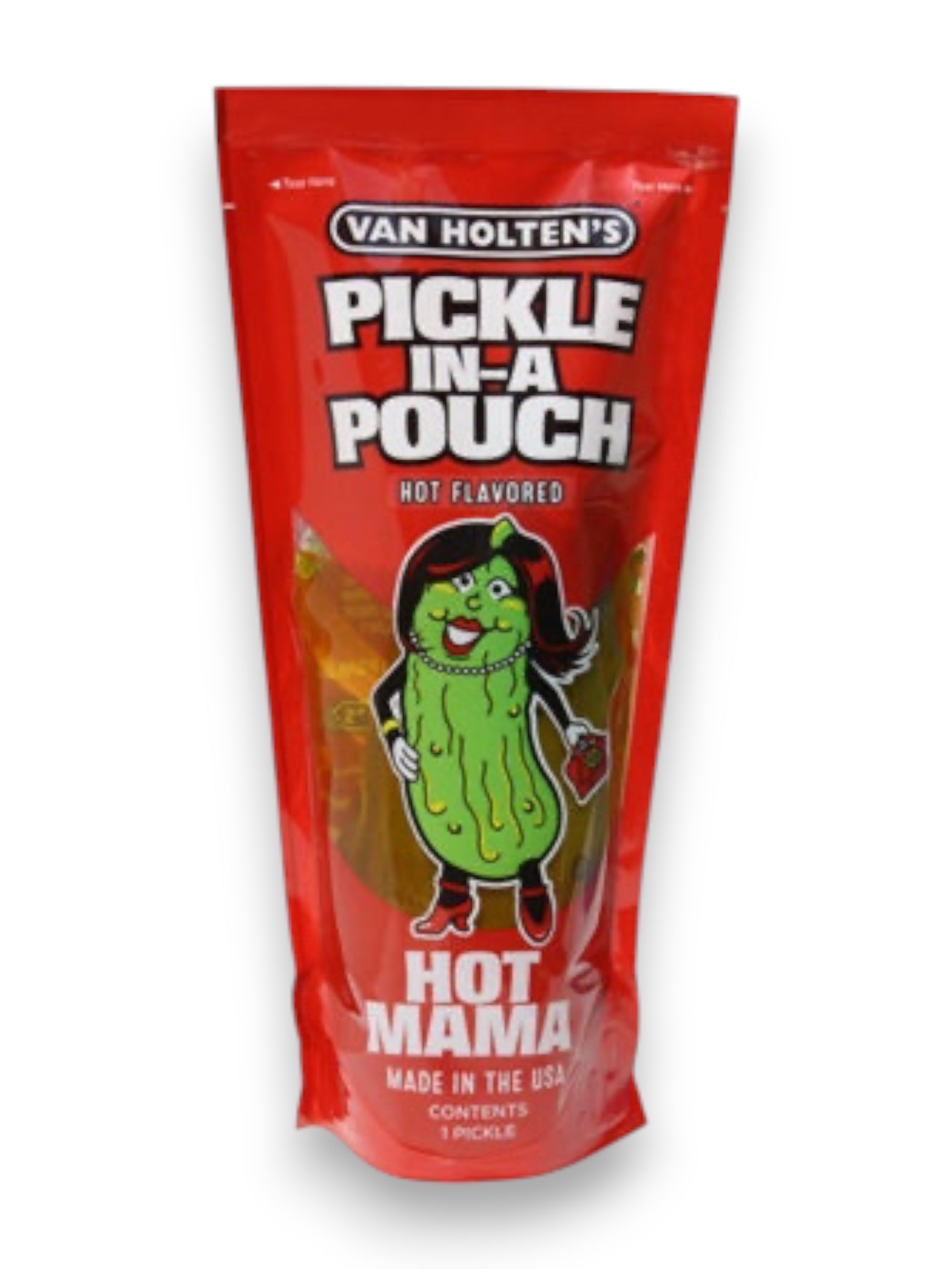 Van Holten's Pickle in a Pouch – Hot Mama | Spicy Individually Packed Dill Pickle Snack