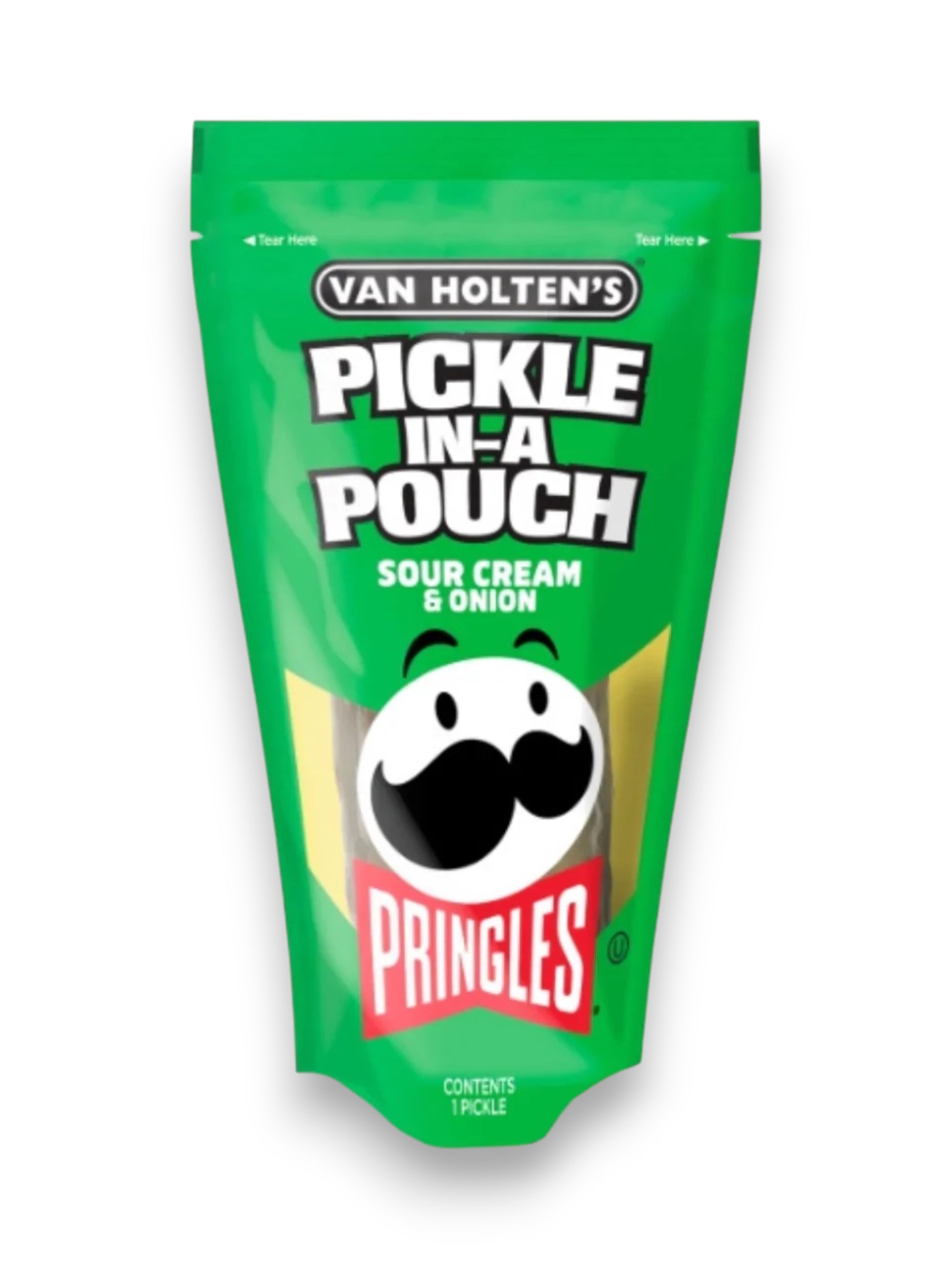 Van Holten's Pickle in a Pouch – Sour Cream & Onion Pringles® Edition | Individually Packed Dill Pickle Snack