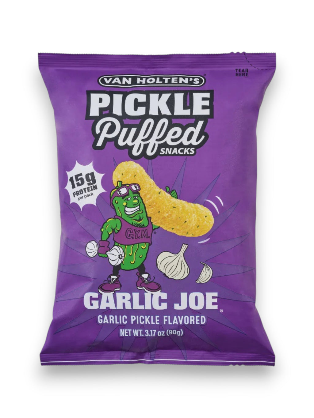 Van Holten's Pickled Puffed Snacks Garlic Joe | Bold Garlic Flavored Snack