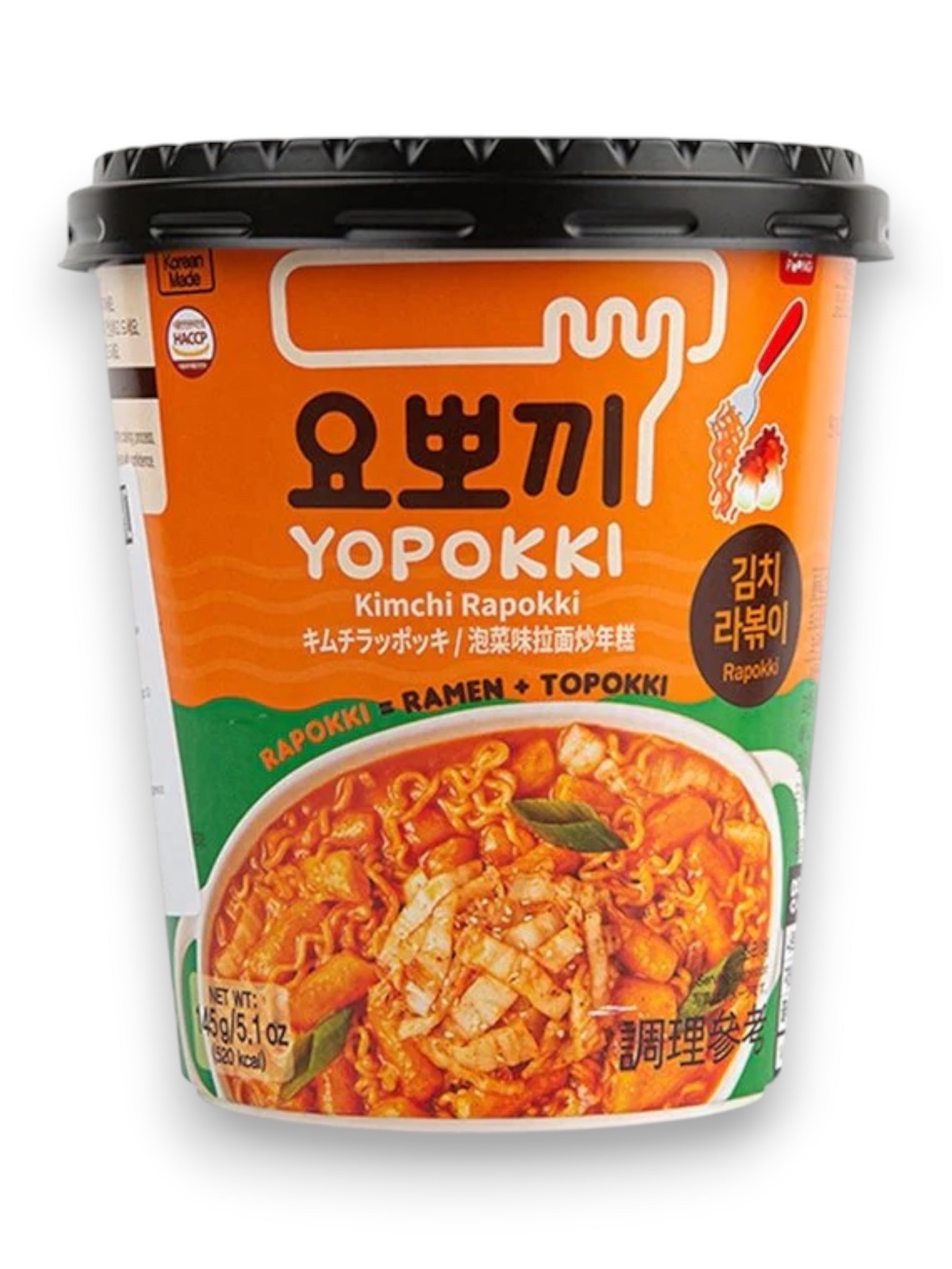 Yopokki Kimchi Cup Rapokki | Korean Rice Cake & Ramen with Kimchi Flavor