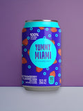 Yummy Miami Strawberry Drink 355ml Can – Imported from USA (Monroe, WI) Refreshing Sweet Beverage