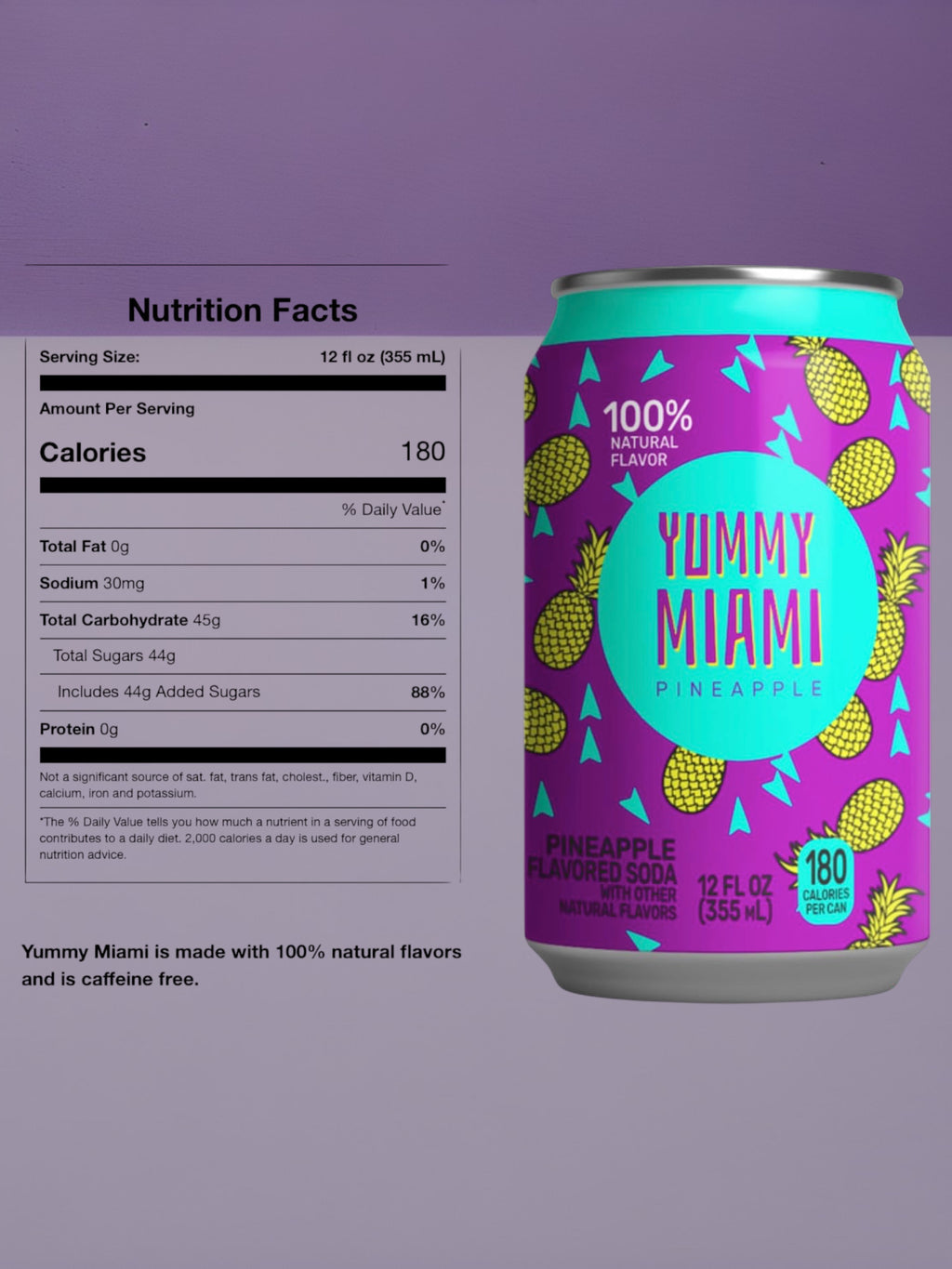 Yummy Miami Pineapple Drink 355ml Can Imported from USA Monroe Wisconsin