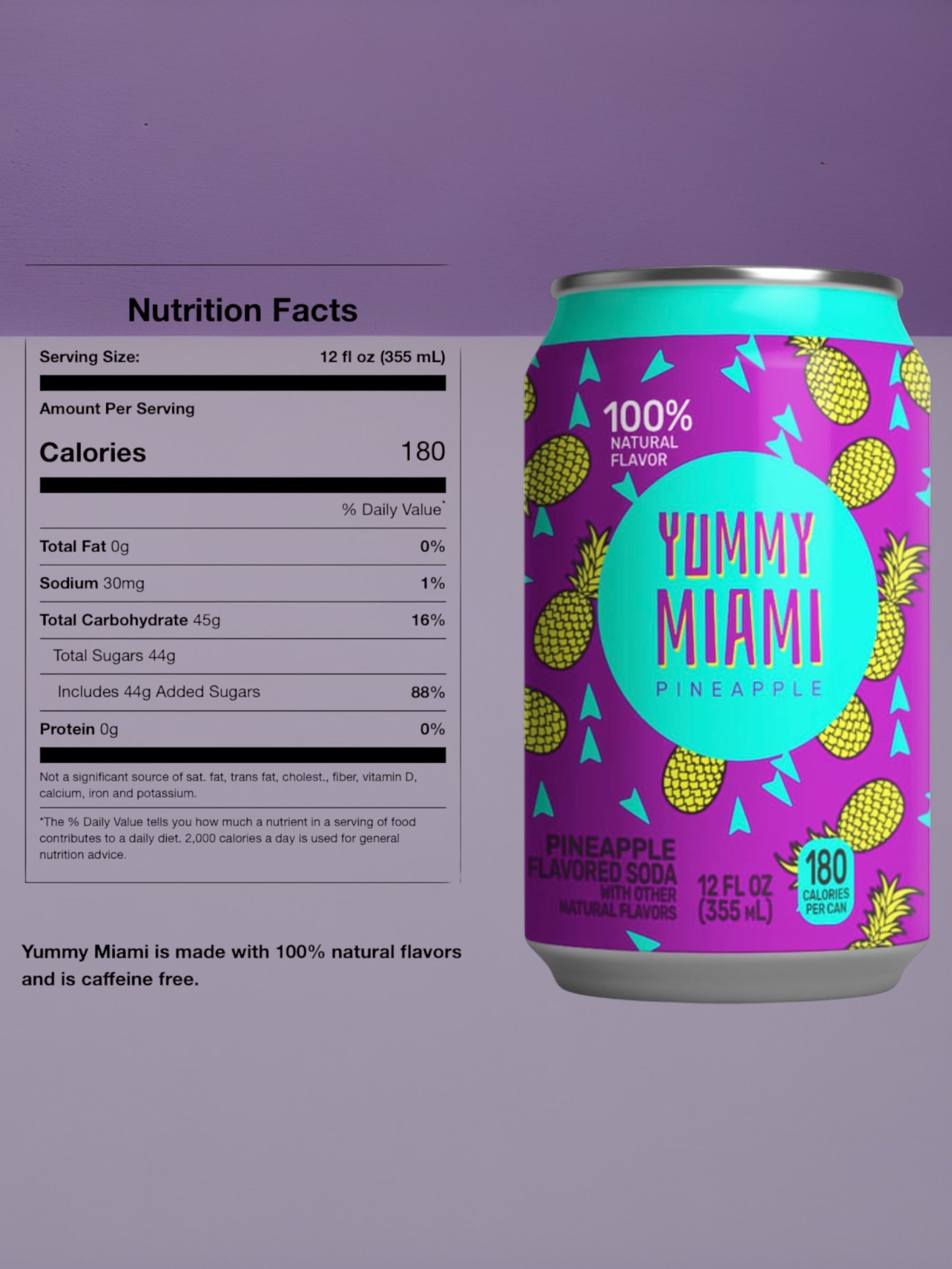 Yummy Miami Pineapple Drink 355ml Can Imported from USA Monroe Wisconsin