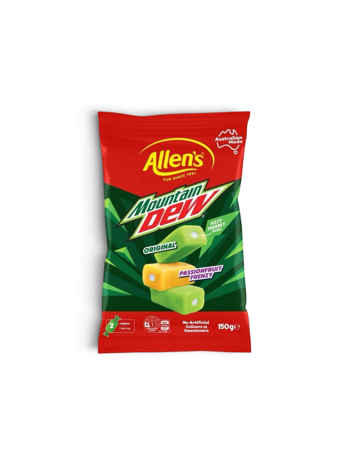 Allen's Mountain Dew Candy – Australian Candy | Pieces & Chews