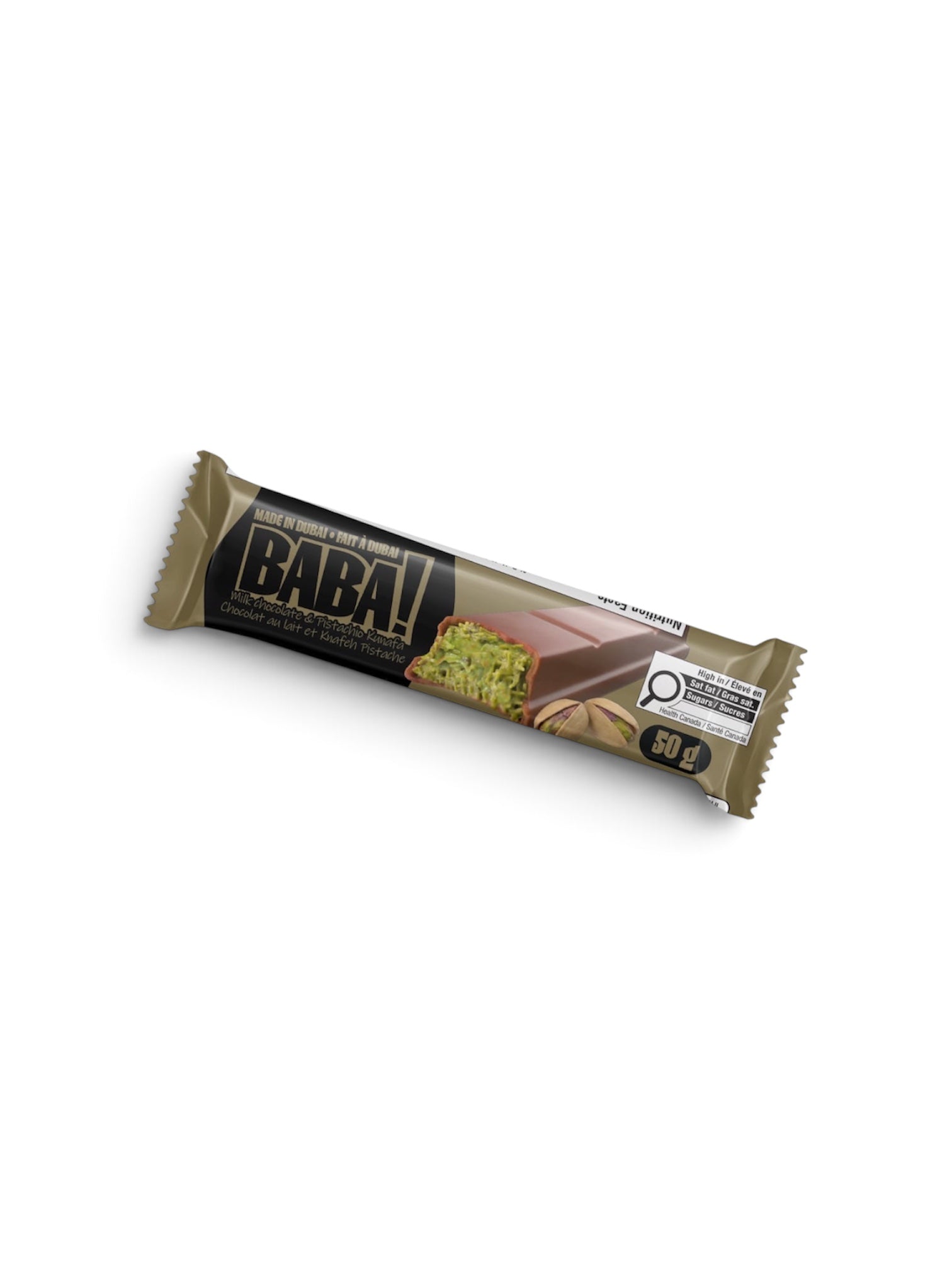 Baba Dubai Chocolate Bar 50 g | Premium Pistachio Kunafa Milk Chocolate