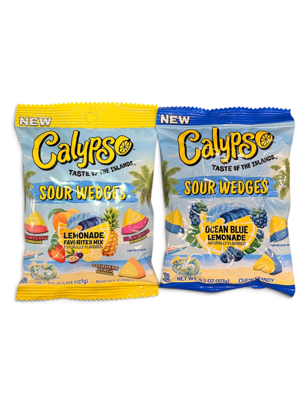 Calypso Sour Wedges Chewy Candy – 2 Flavours | Ocean Blue Lemonade & Lemonade Favourites Mix