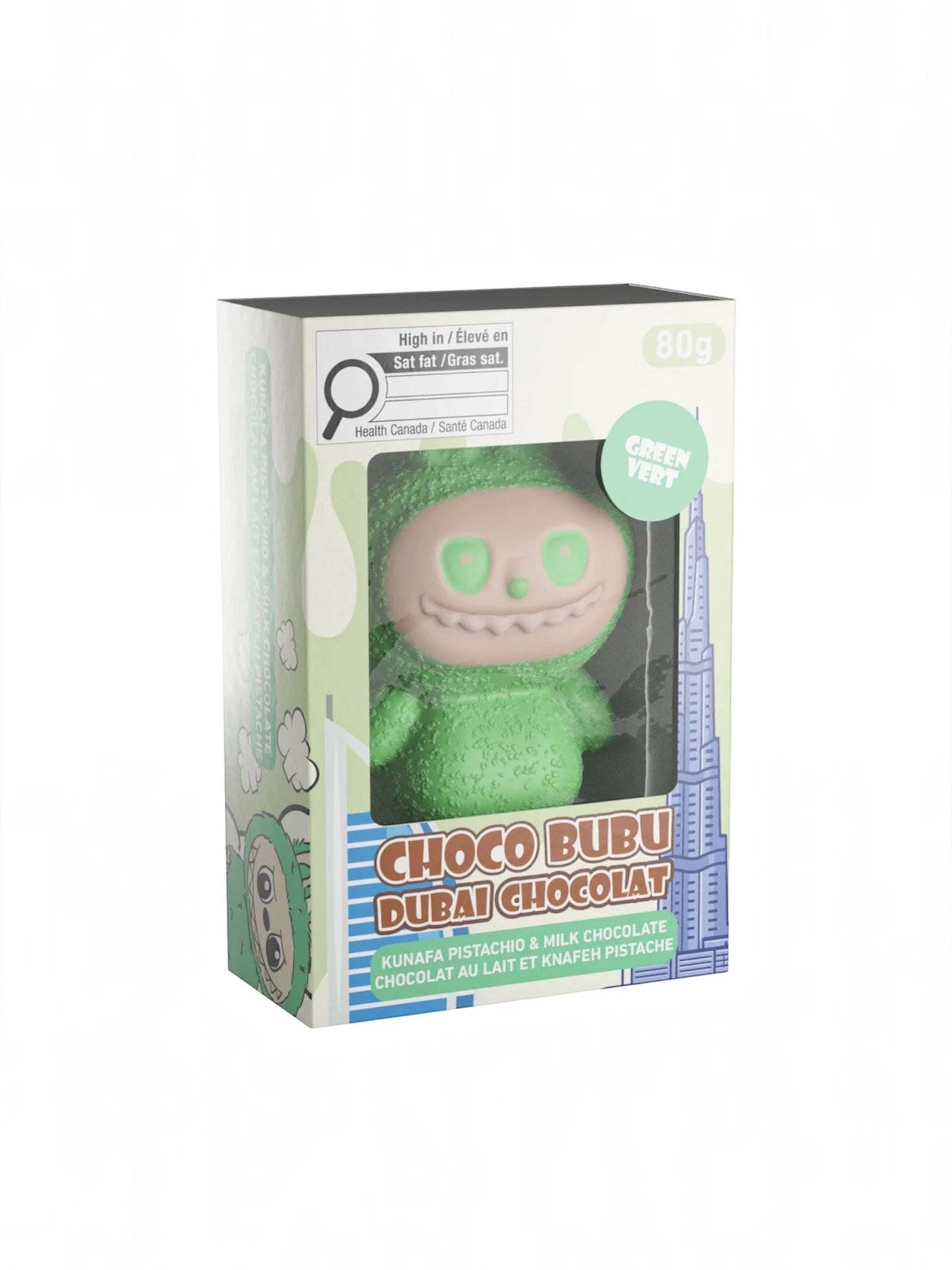 Choco Bubu Dubai Chocolate – Green Flavour, 80g | Made in UAE