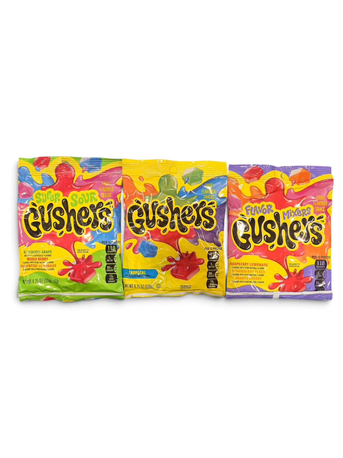 Gushers Fruit Snacks – Super Sour & Flavour Mixers | 3 Varieties