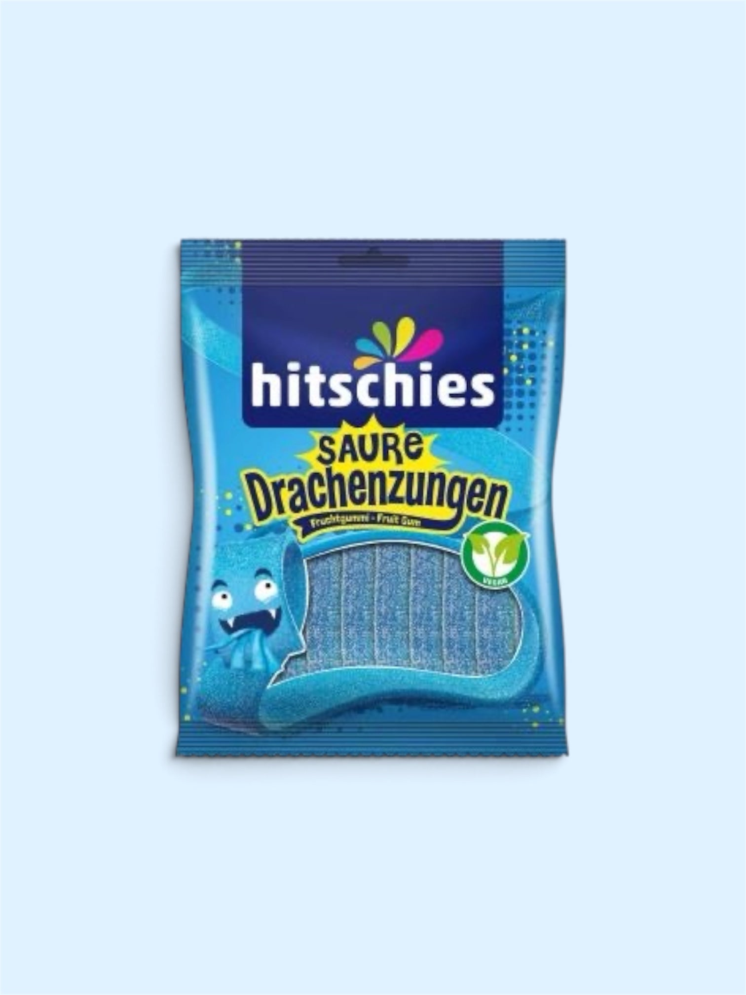 Hitschies Sour Blue Dragon Tongues (Saure Drachenzungen Blau) 125g – German Sour Candy